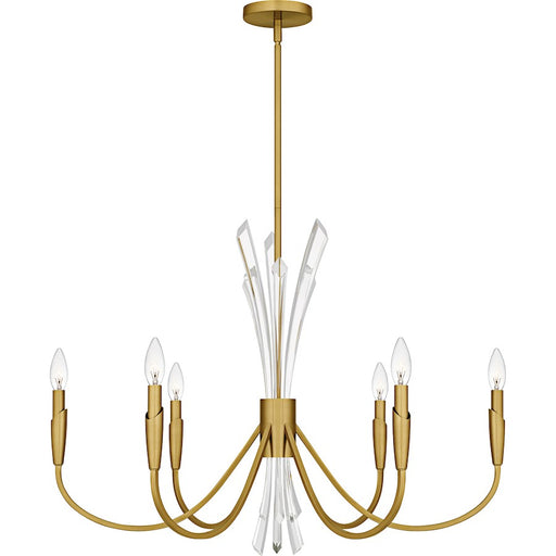 Quoizel Cecily 6Light Chandelier, Brushed Gold/ - CCY5032BRG