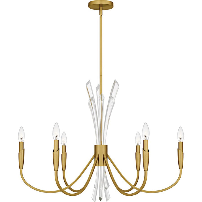 Quoizel Cecily 6Light Chandelier, Brushed Gold/ - CCY5032BRG