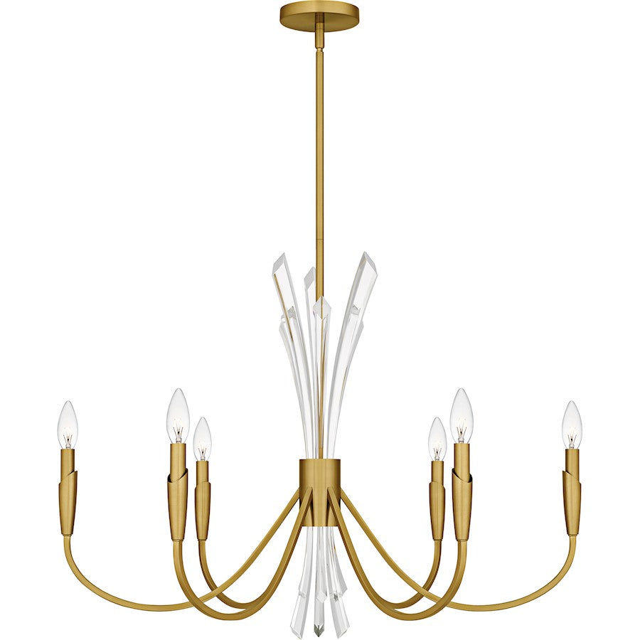 Quoizel Cecily 6Light Chandelier, Brushed Gold/ - CCY5032BRG