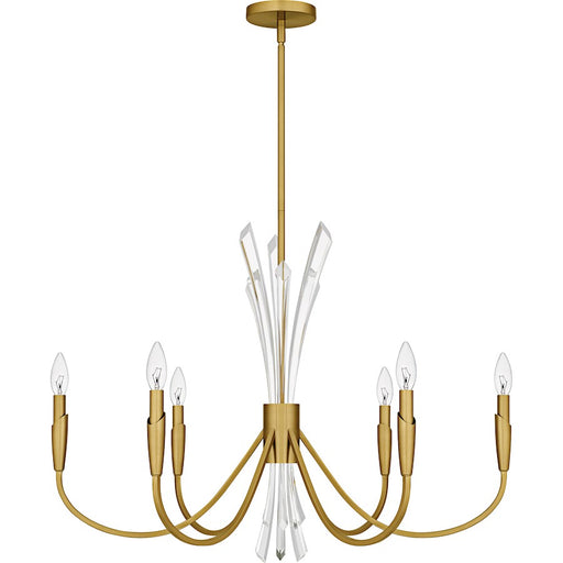 Quoizel Cecily 6Light Chandelier, Brushed Gold