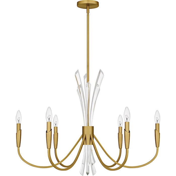 Quoizel Cecily 6Light Chandelier, Brushed Gold