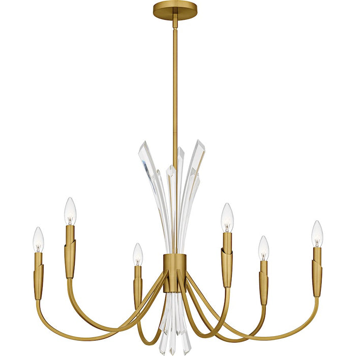 Quoizel Cecily 6Light Chandelier, Brushed Gold
