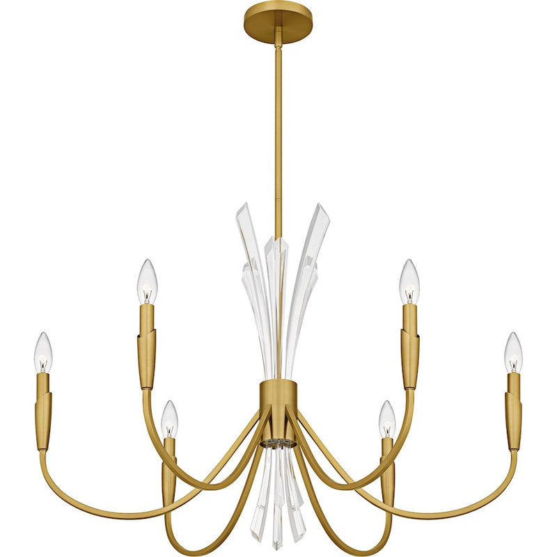 Quoizel Cecily 6Light Chandelier, Brushed Gold