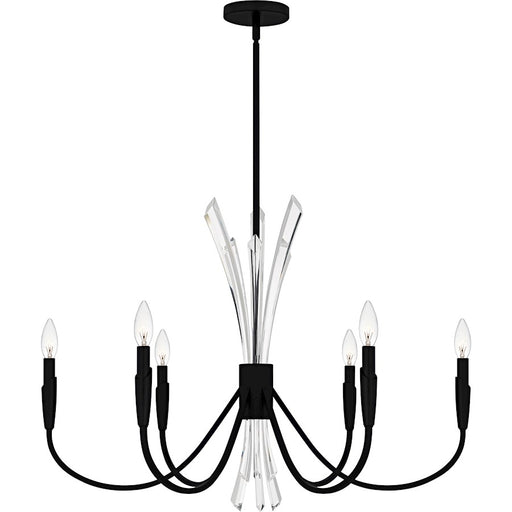 Quoizel Cecily 6Light Chandelier, Matte Black/ - CCY5032MBK