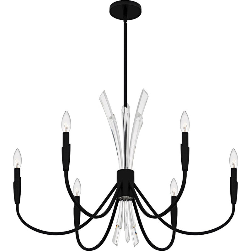 Quoizel Cecily 6Light Chandelier, Matte Black