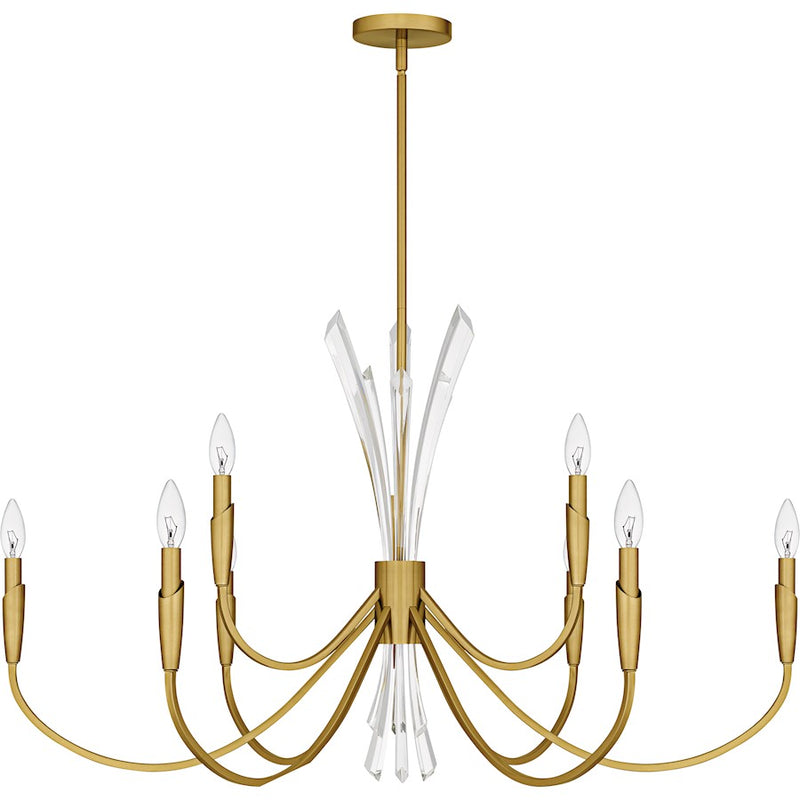 Quoizel Cecily 9Light Chandelier, Brushed Gold
