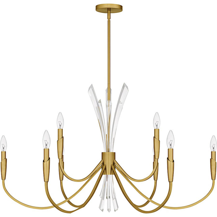 Quoizel Cecily 9Light Chandelier, Brushed Gold