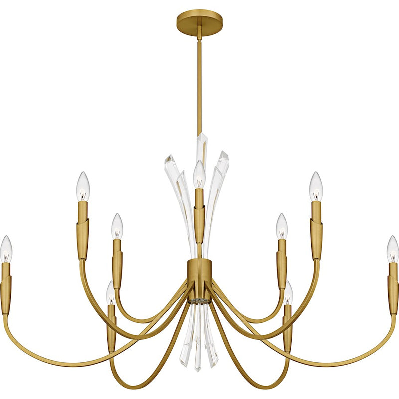 Quoizel Cecily 9Light Chandelier, Brushed Gold