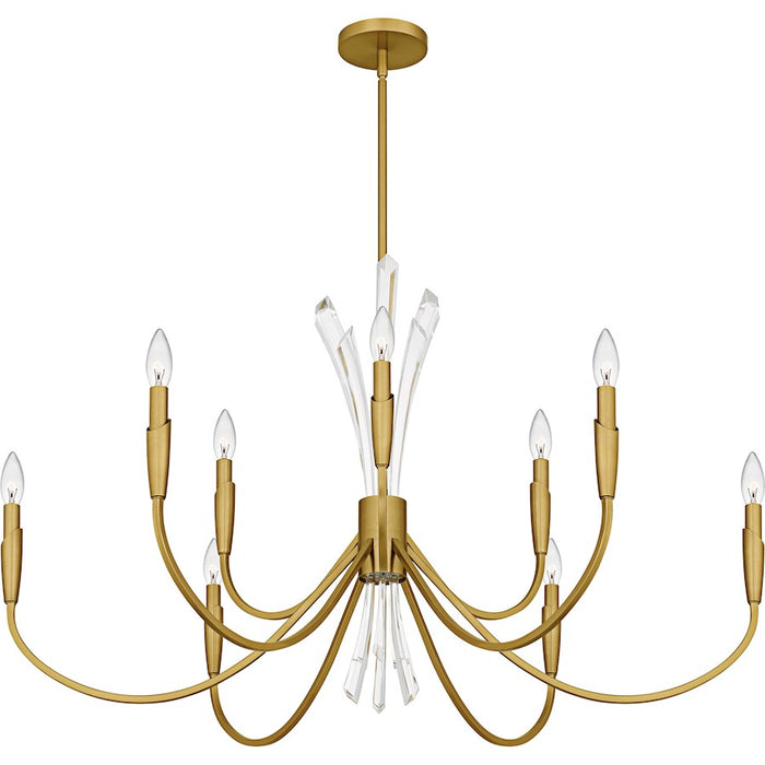 Quoizel Cecily 9Light Chandelier, Brushed Gold
