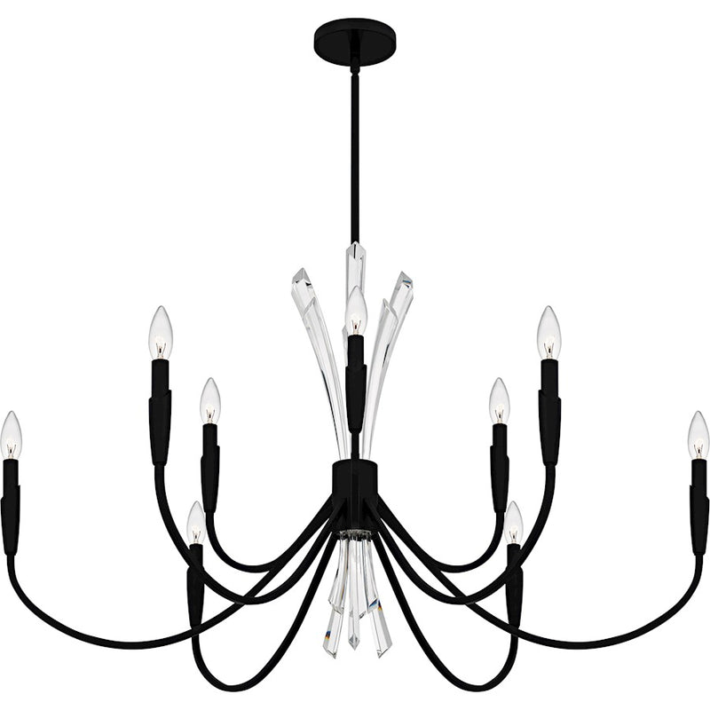 Quoizel Cecily 9Light Chandelier, Matte Black