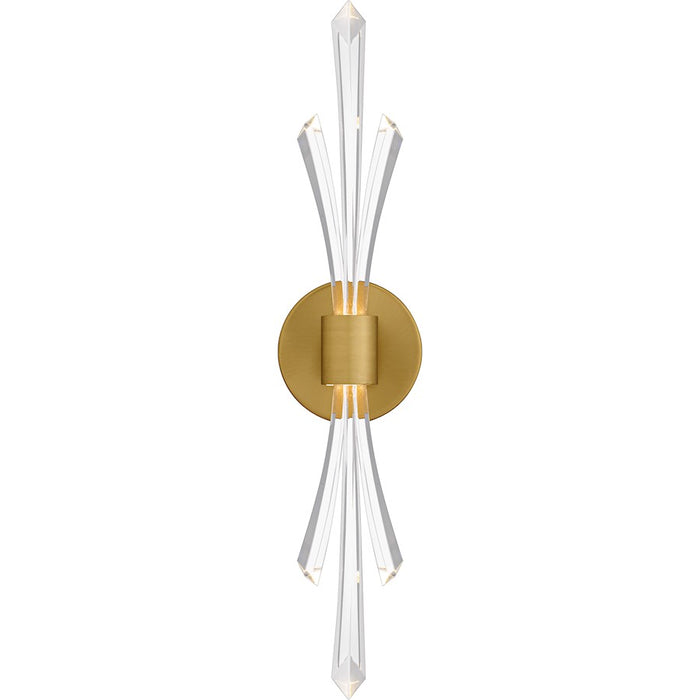 Quoizel Cecily Light Wall Sconce, Brushed Gold/Clear Crystal Glass - CCY8805BRG