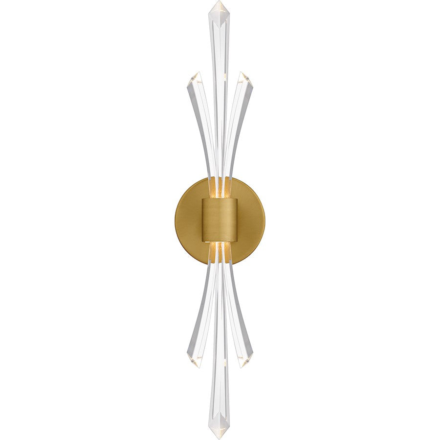 Quoizel Cecily Light Wall Sconce, Brushed Gold/Clear Crystal Glass - CCY8805BRG