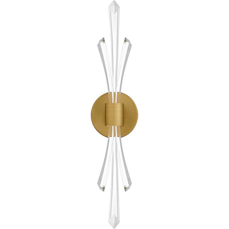 Quoizel Cecily Light Wall Sconce, Brushed Gold/Clear Crystal Glass