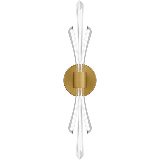 Quoizel Cecily Light Wall Sconce, Brushed Gold/Clear Crystal Glass