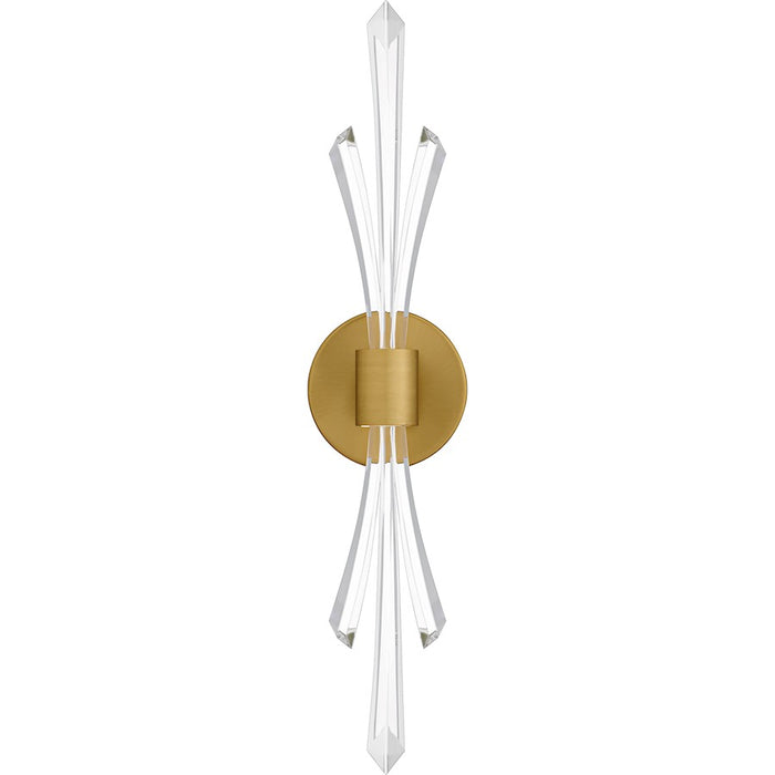 Quoizel Cecily Light Wall Sconce, Brushed Gold/Clear Crystal Glass