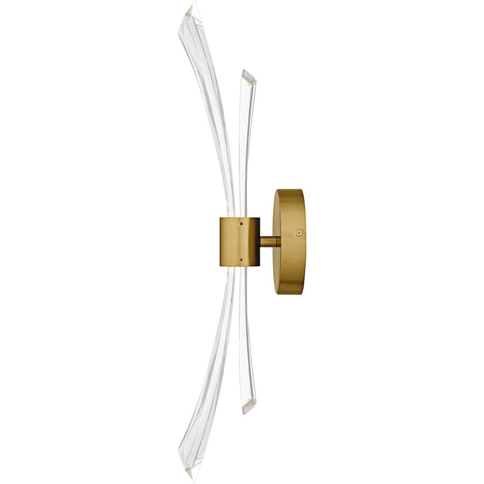 Quoizel Cecily Light Wall Sconce, Brushed Gold/Clear Crystal Glass