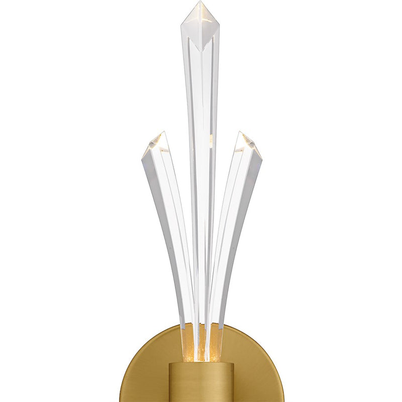 Quoizel Cecily Light Wall Sconce, Brushed Gold/Clear Crystal Glass