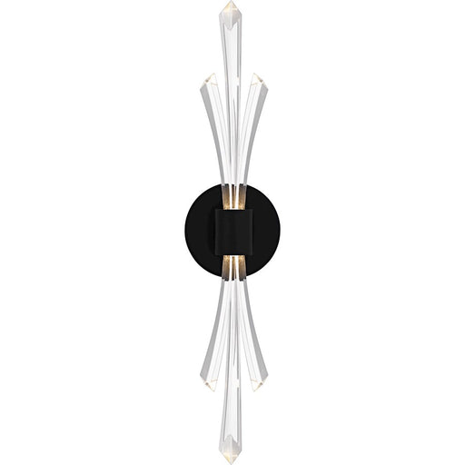 Quoizel Cecily Light Wall Sconce, Matte Black/Clear Crystal Glass - CCY8805MBK