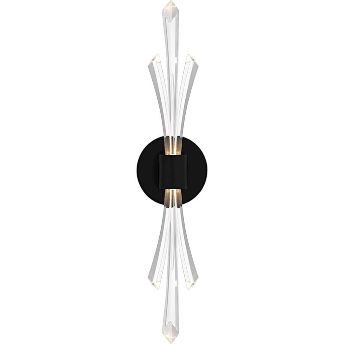Quoizel Cecily Light Wall Sconce, Matte Black/Clear Crystal Glass - CCY8805MBK