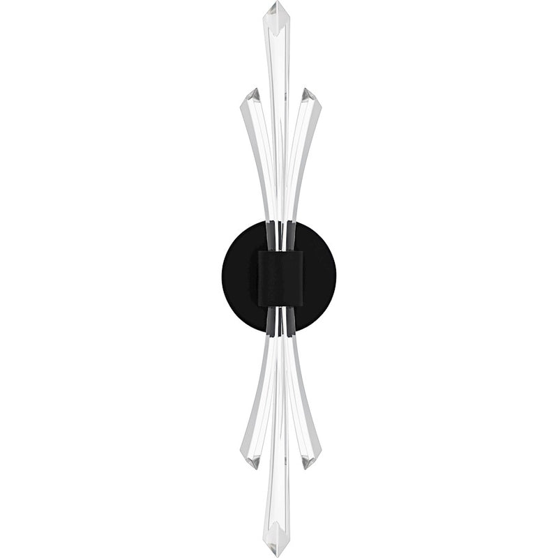 Quoizel Cecily Light Wall Sconce, Matte Black/Clear Crystal Glass