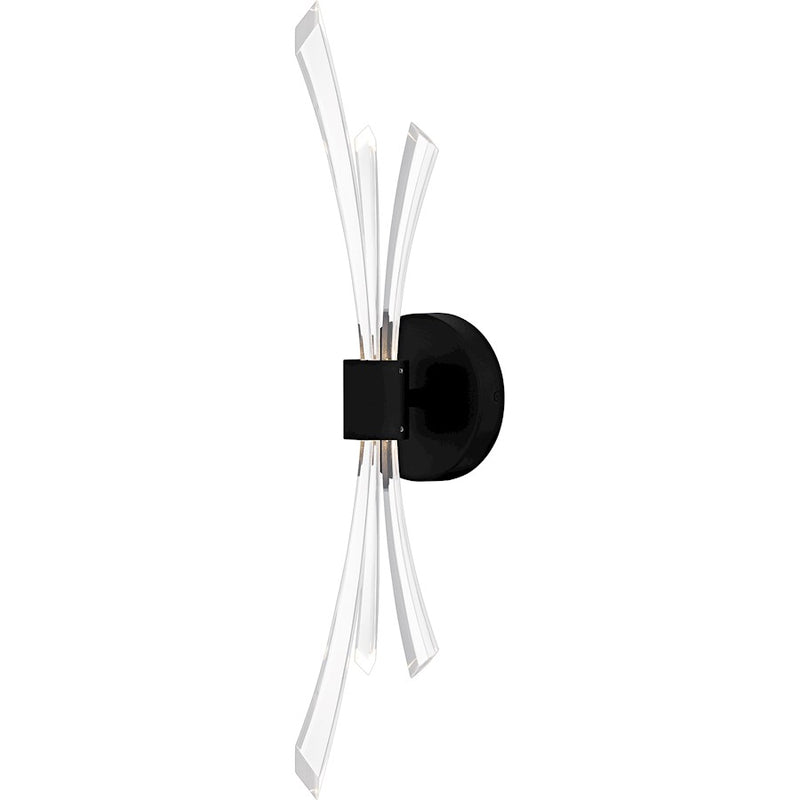 Quoizel Cecily Light Wall Sconce, Matte Black/Clear Crystal Glass