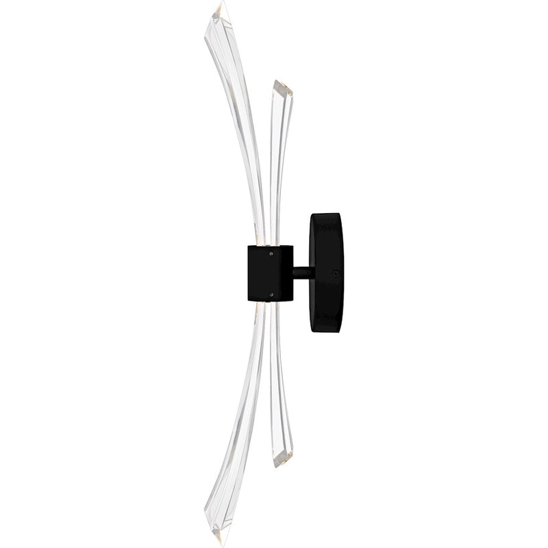 Quoizel Cecily Light Wall Sconce, Matte Black/Clear Crystal Glass