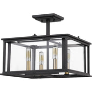 Quoizel Citadel 4 Light Semi-Flush Mount, Earth Black