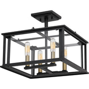 Quoizel Citadel 4 Light Semi-Flush Mount, Earth Black