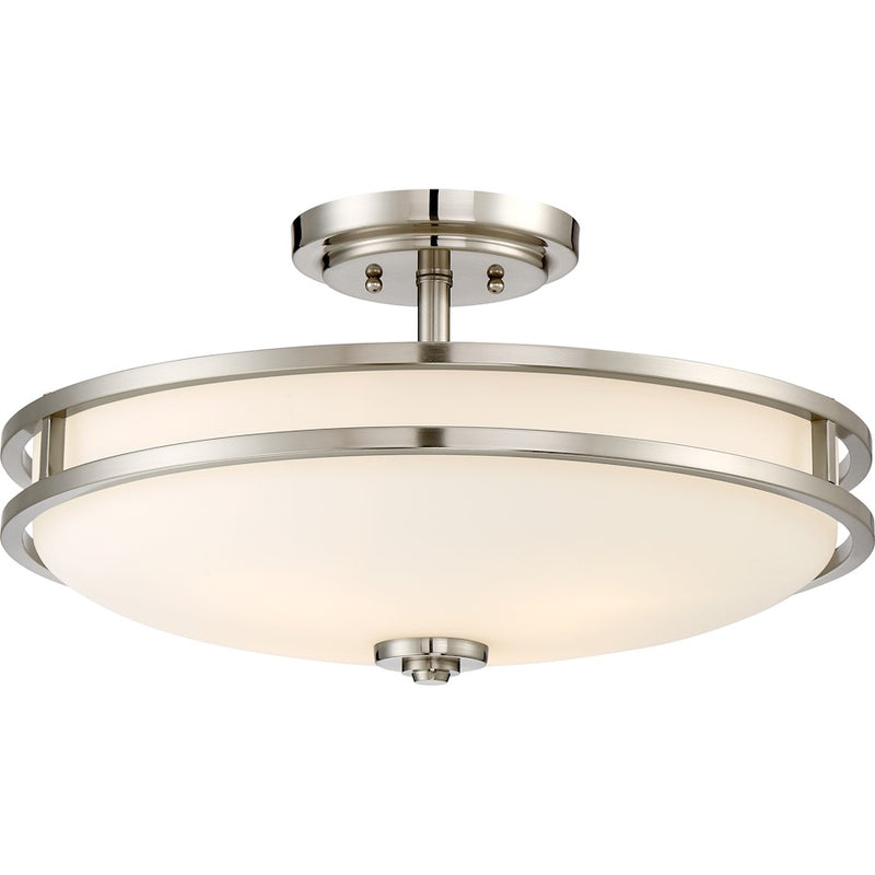 Quoizel Cadet 4 Light Semi-Flush Mount, Large, Brushed Nickel