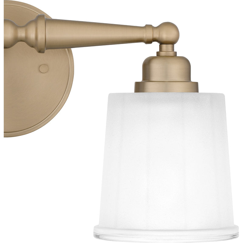 Quoizel Cecilia 16in 2-Light Vanity Light | Bronze Gold and Clear Sandblasted Glass | Bathroom Vanity | 16 x 6 x 8 in | Model CEC8616BGD