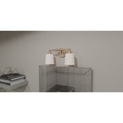 Quoizel Cecilia 16in 2-Light Vanity Light | Bronze Gold and Clear Sandblasted Glass | Bathroom Vanity | 16 x 6 x 8 in | Model CEC8616BGD