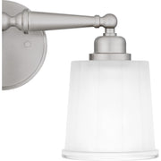 Quoizel Cecilia 16in 2-Light Vanity Light | Brushed Nickel and Clear Sandblasted Glass | Bathroom Vanity | 16 x 6 x 8 in | Model CEC8616BN
