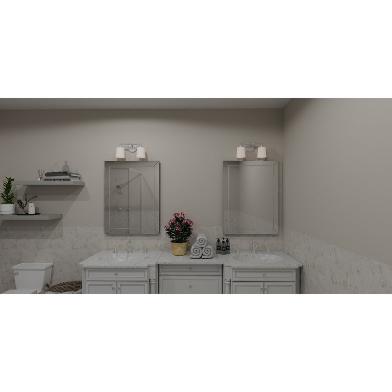 Quoizel Cecilia 16in 2-Light Vanity Light | Brushed Nickel and Clear Sandblasted Glass | Bathroom Vanity | 16 x 6 x 8 in | Model CEC8616BN