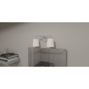 Quoizel Cecilia 16in 2-Light Vanity Light | Brushed Nickel and Clear Sandblasted Glass | Bathroom Vanity | 16 x 6 x 8 in | Model CEC8616BN