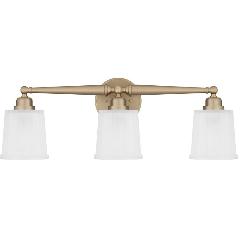 Quoizel Cecilia 24in 3-Light Vanity Light | Traditional Bronze Gold and Clear Sandblasted Glass | Bathroom Vanity | Model CEC8624BGD