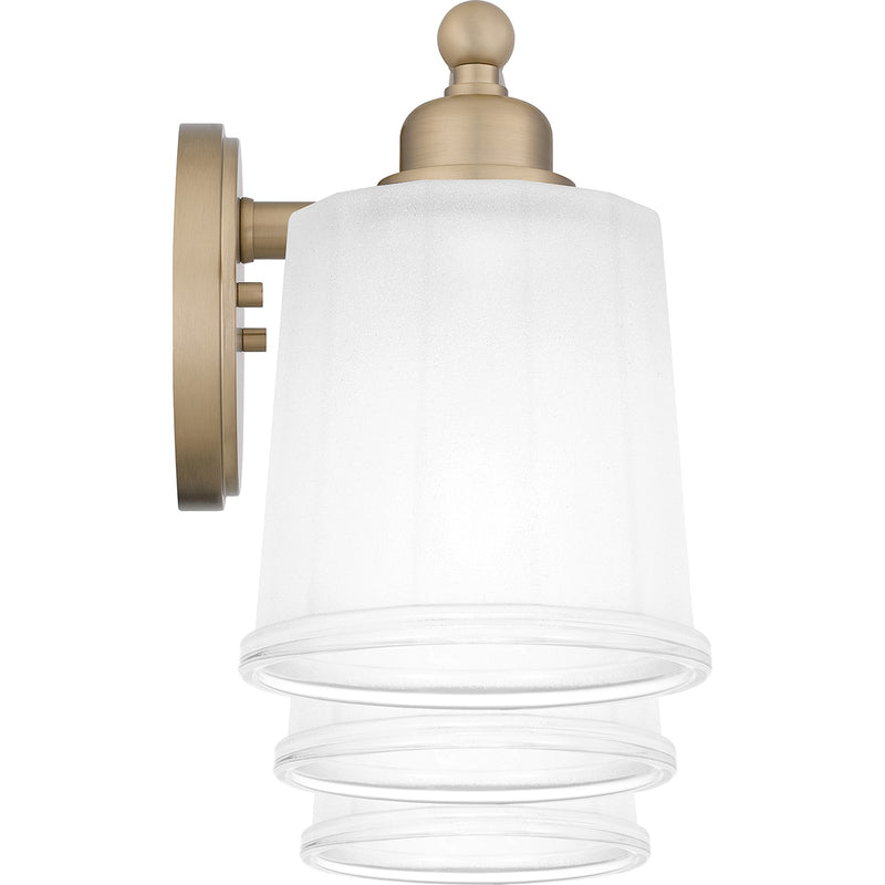 Quoizel Cecilia 24in 3-Light Vanity Light | Traditional Bronze Gold and Clear Sandblasted Glass | Bathroom Vanity | Model CEC8624BGD