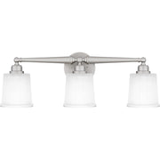 Quoizel Cecilia 24in 3-Light Vanity Light | Traditional Brushed Nickel and Clear Sandblasted Glass | Bathroom Vanity | Model CEC8624BN