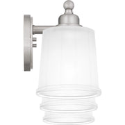 Quoizel Cecilia 24in 3-Light Vanity Light | Traditional Brushed Nickel and Clear Sandblasted Glass | Bathroom Vanity | Model CEC8624BN