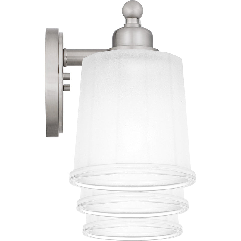 Quoizel Cecilia 24in 3-Light Vanity Light | Traditional Brushed Nickel and Clear Sandblasted Glass | Bathroom Vanity | Model CEC8624BN