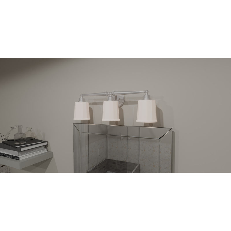 Quoizel Cecilia 24in 3-Light Vanity Light | Traditional Brushed Nickel and Clear Sandblasted Glass | Bathroom Vanity | Model CEC8624BN