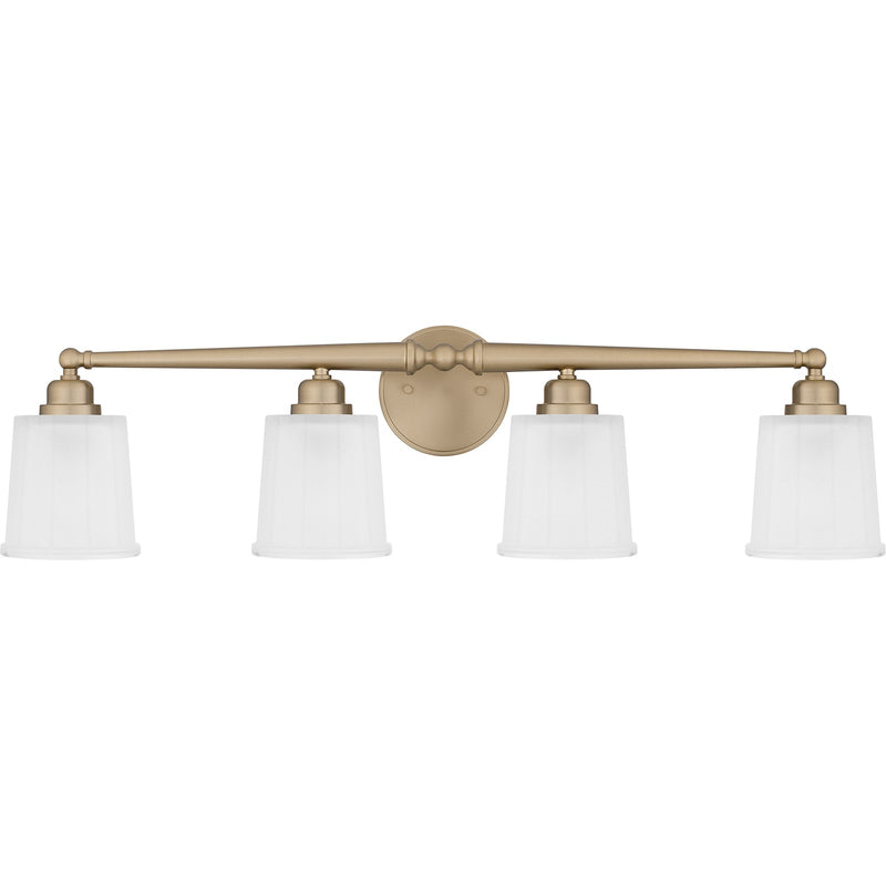 Quoizel Cecilia 32in 4-Light Vanity Light | Traditional Bronze Gold and Clear Sandblasted Glass | Bathroom Vanity | Model CEC8632BGD