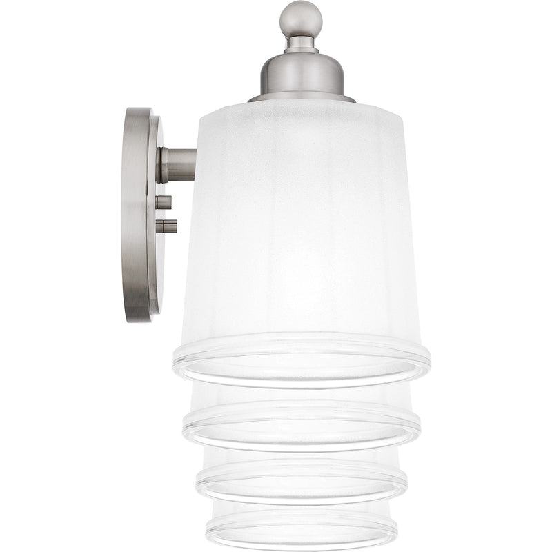 Quoizel Cecilia 32in 4-Light Vanity Light | Traditional Brushed Nickel and Clear Sandblasted Glass | Bathroom Vanity | Model CEC8632BN