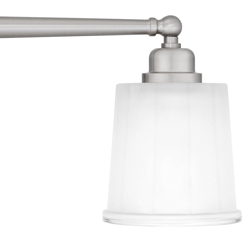Quoizel Cecilia 32in 4-Light Vanity Light | Traditional Brushed Nickel and Clear Sandblasted Glass | Bathroom Vanity | Model CEC8632BN