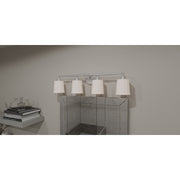 Quoizel Cecilia 32in 4-Light Vanity Light | Traditional Brushed Nickel and Clear Sandblasted Glass | Bathroom Vanity | Model CEC8632BN