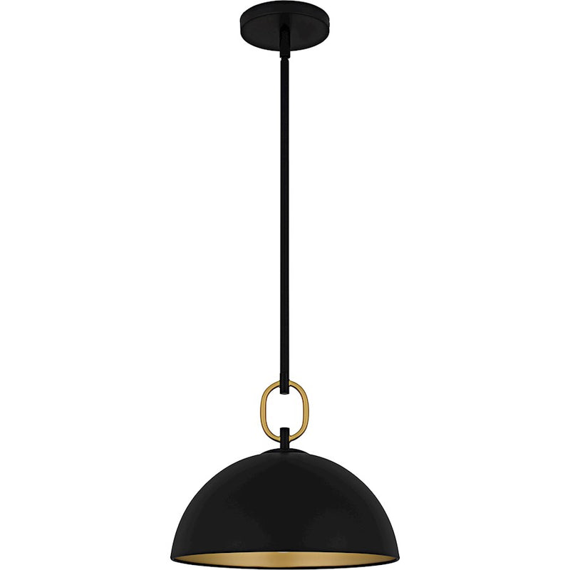 Quoizel Cleo 1Light Pendant, Matte Black/Metal