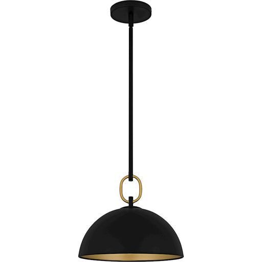Quoizel Cleo 1Light Pendant, Matte Black/Metal