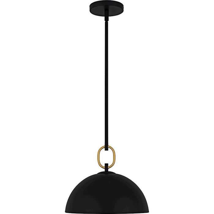 Quoizel Cleo 1Light Pendant, Matte Black/Metal