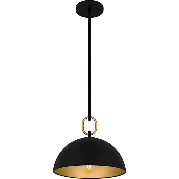 Quoizel Cleo 1Light Pendant, Matte Black/Metal
