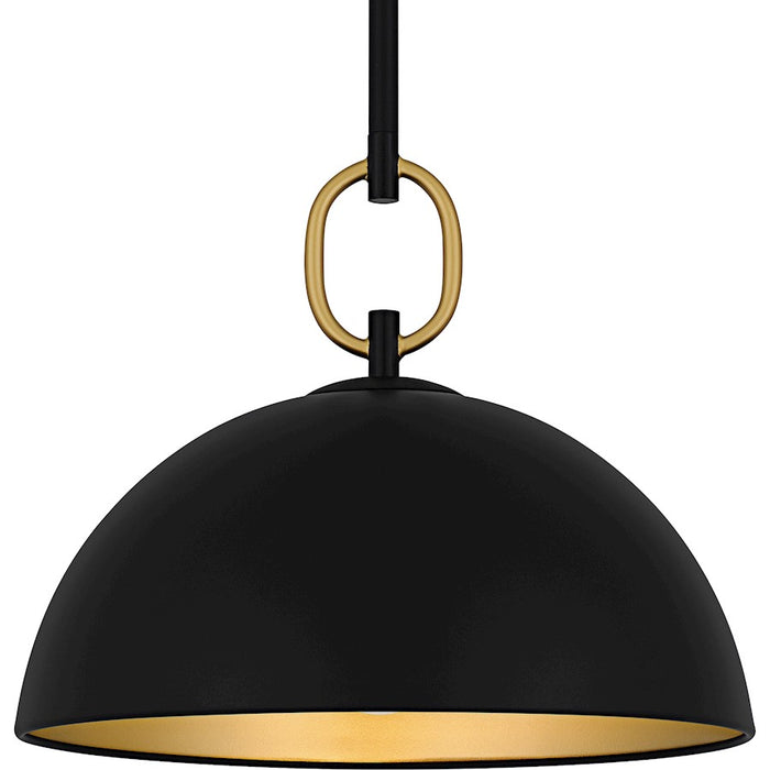 Quoizel Cleo 1Light Pendant, Matte Black/Metal