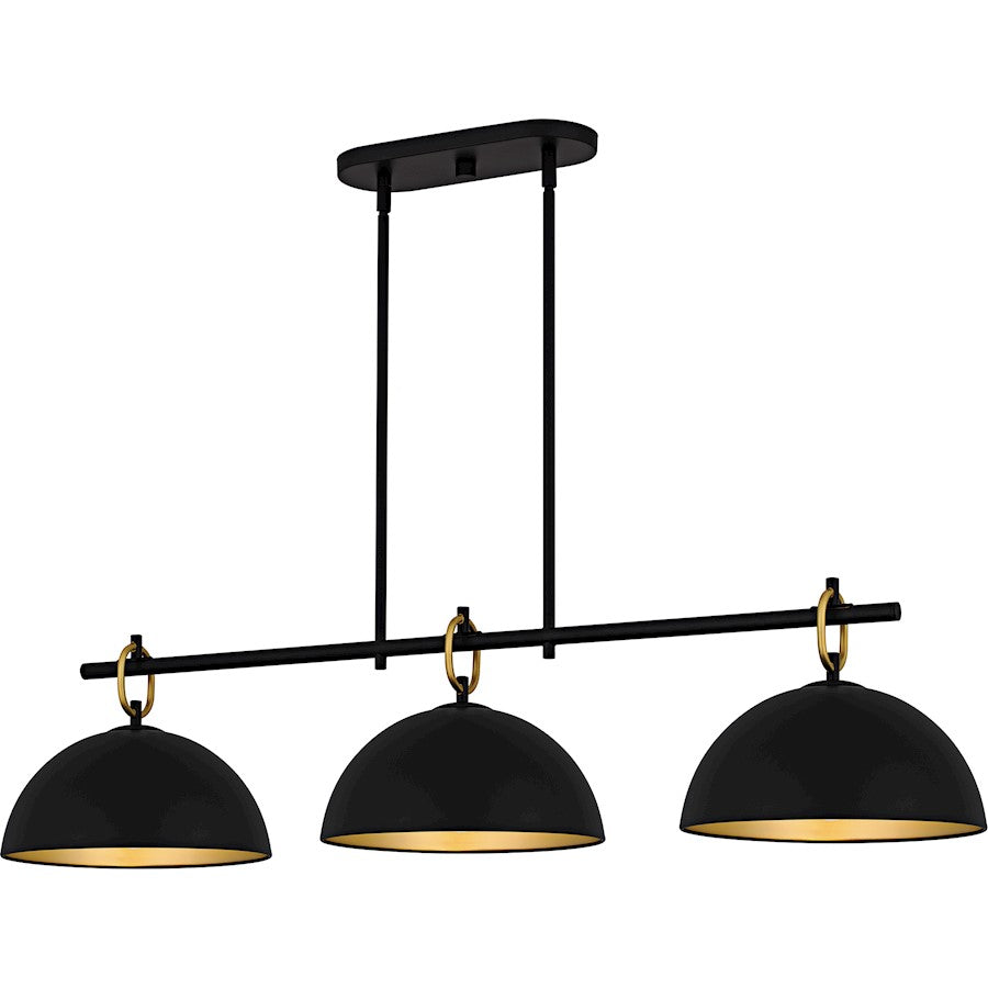 Quoizel Cleo 3Light Island Light, Matte Black/Metal - CEO344MBK